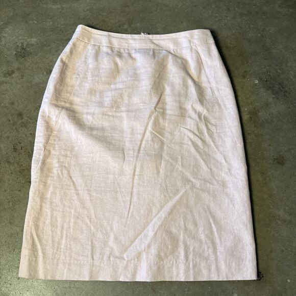 Vintage Chadwicks Womens 4 Pink Lightweight Linen Pencil Straight‎ Skirt Knee - Picture 1 of 12